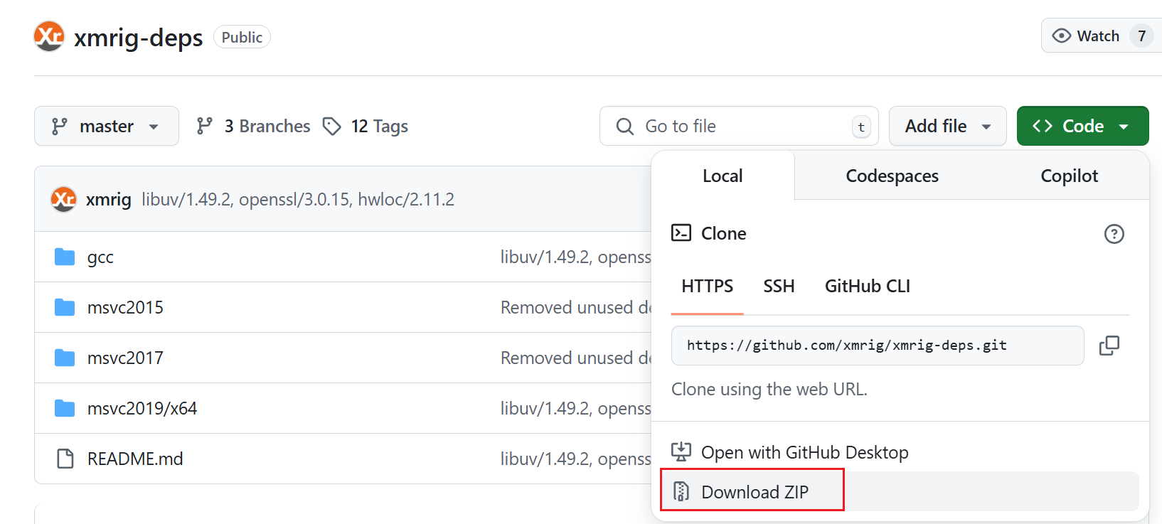 Download Zip from GitHub