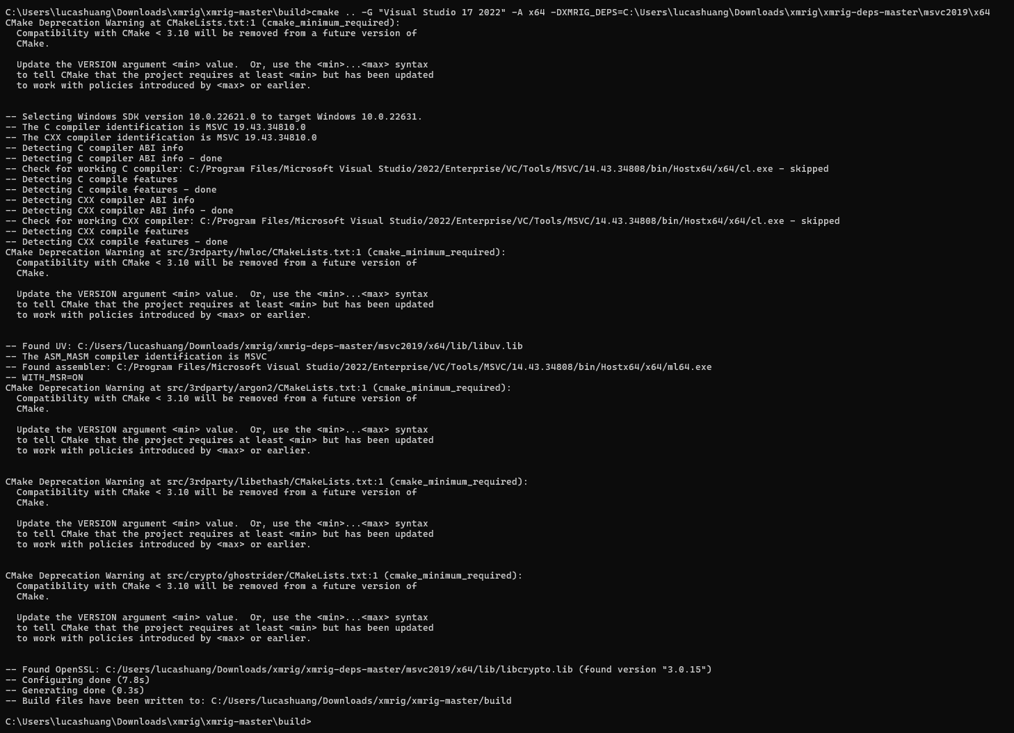 Generate XMRig Project