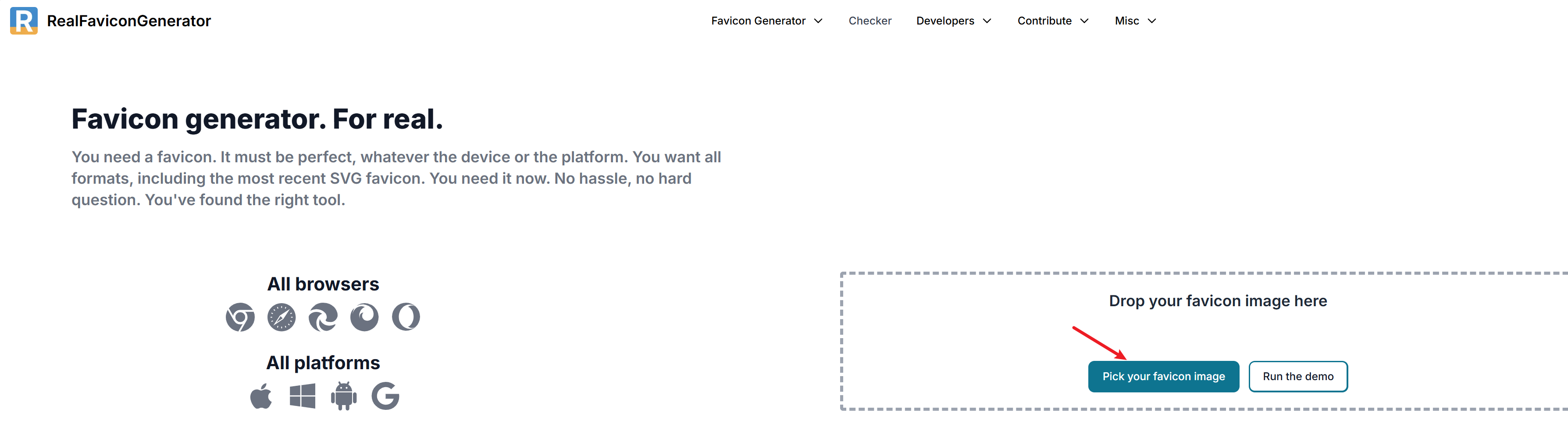 Pick your favicon image