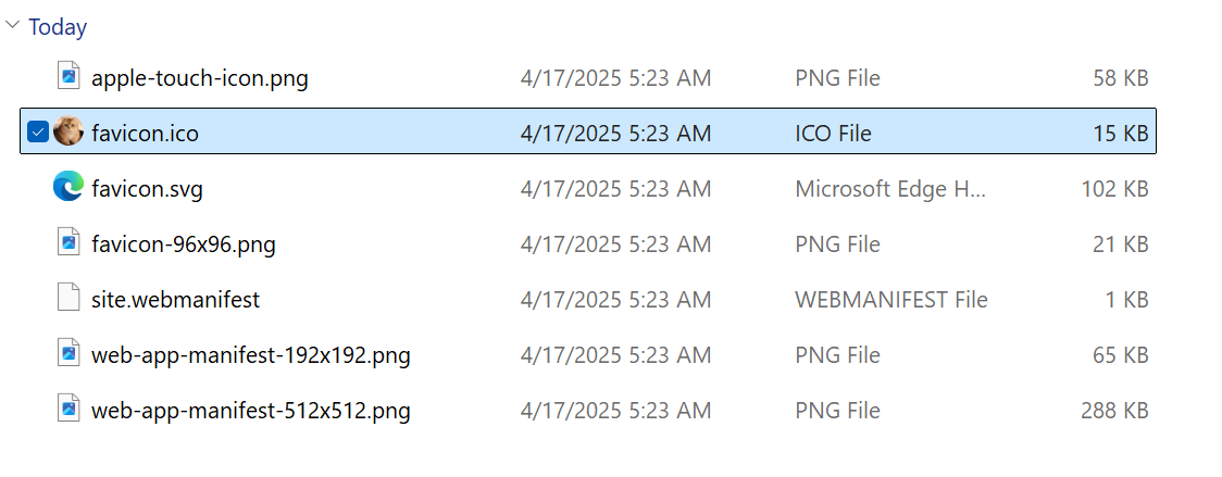 unzip favicon.zip