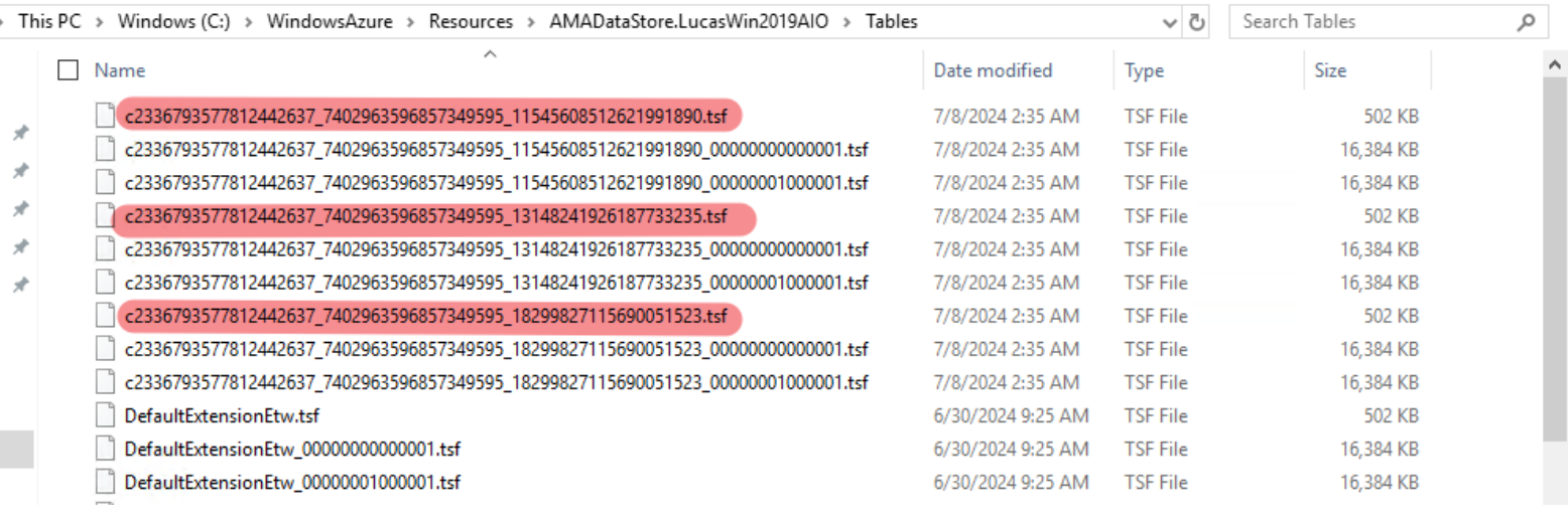 Azure Monitor Windows Agent Cache Directory