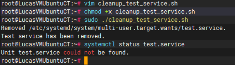 Verify Test Service Removal