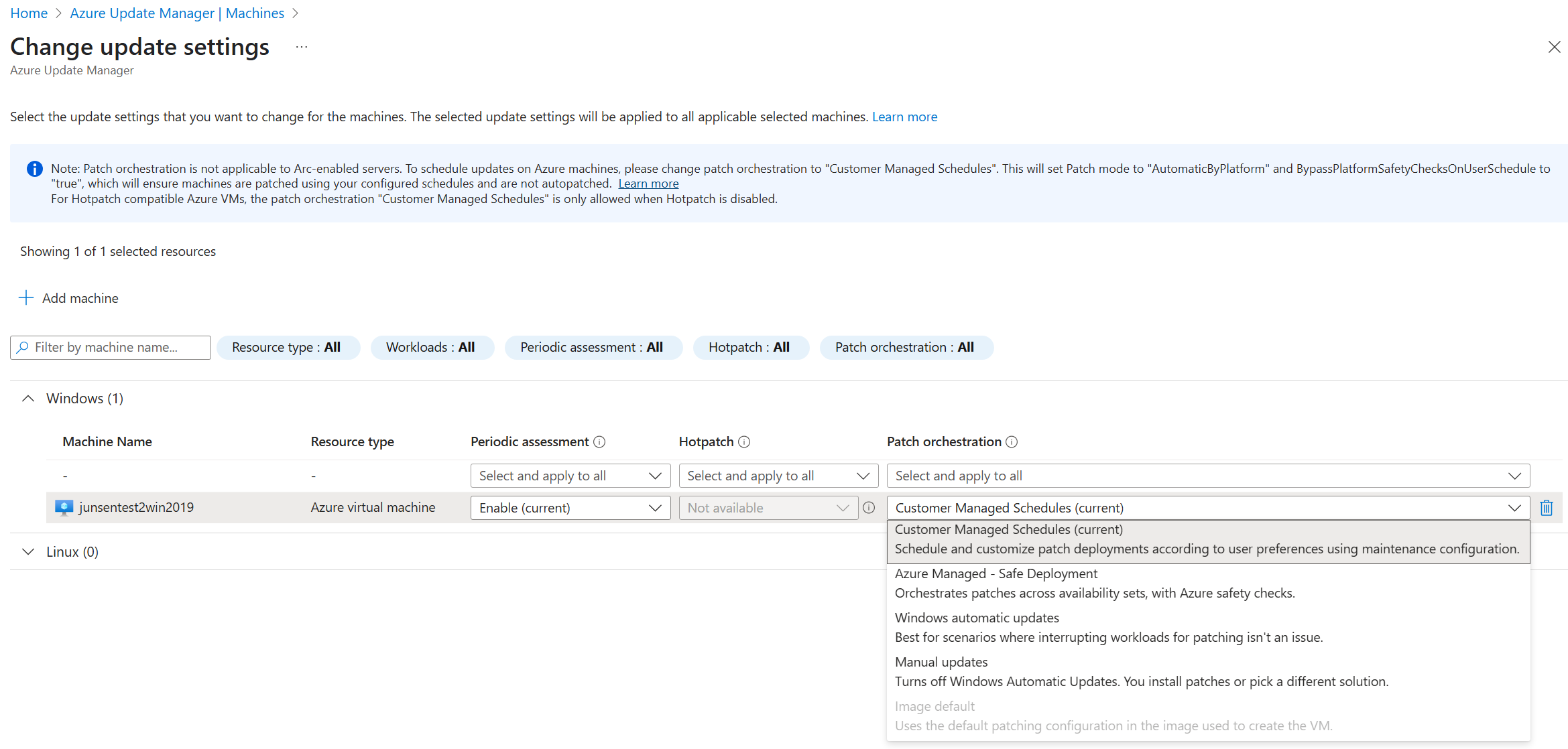 AUM Patch Orchestration Options