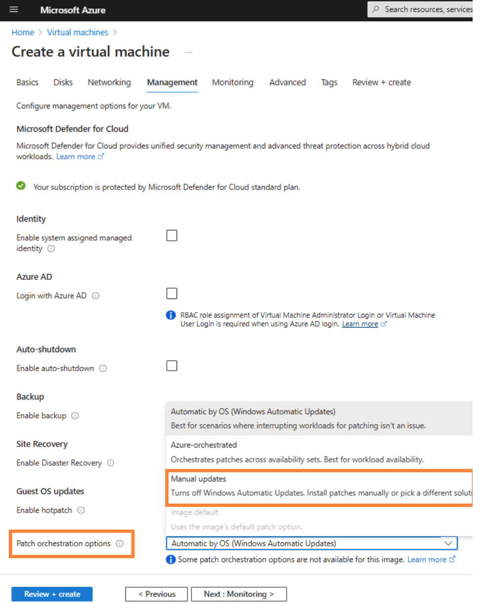 Azure VM Patch Orchestration Options