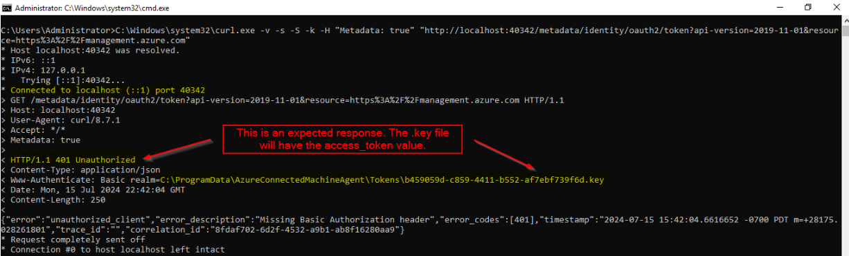 Access Token from HIMDS on Azure Arc with Bash