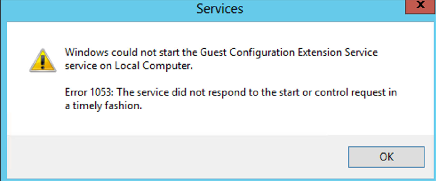 Error 1053: The Service did not respond to the start or control request in a timely fashion
