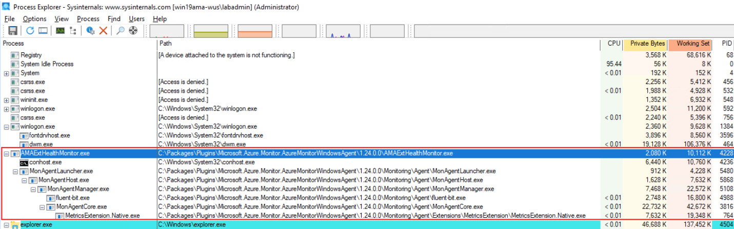 ProcMon Shows AMA Windows Processes Startup Orders